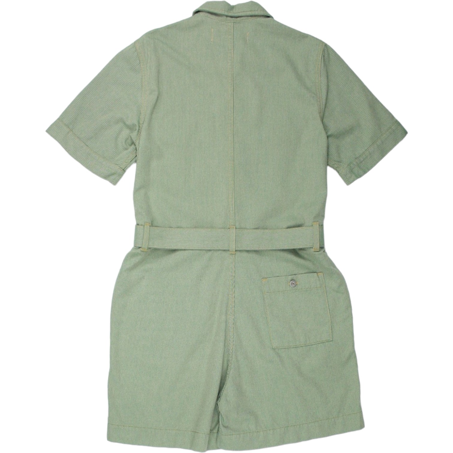 YMC Green/Ecru Striped Playsuit