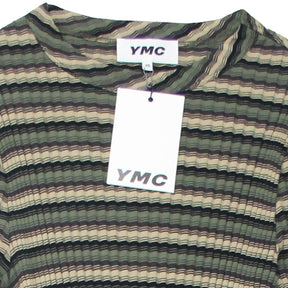 YMC Brown/Green/Cream Stripe Rib Dress
