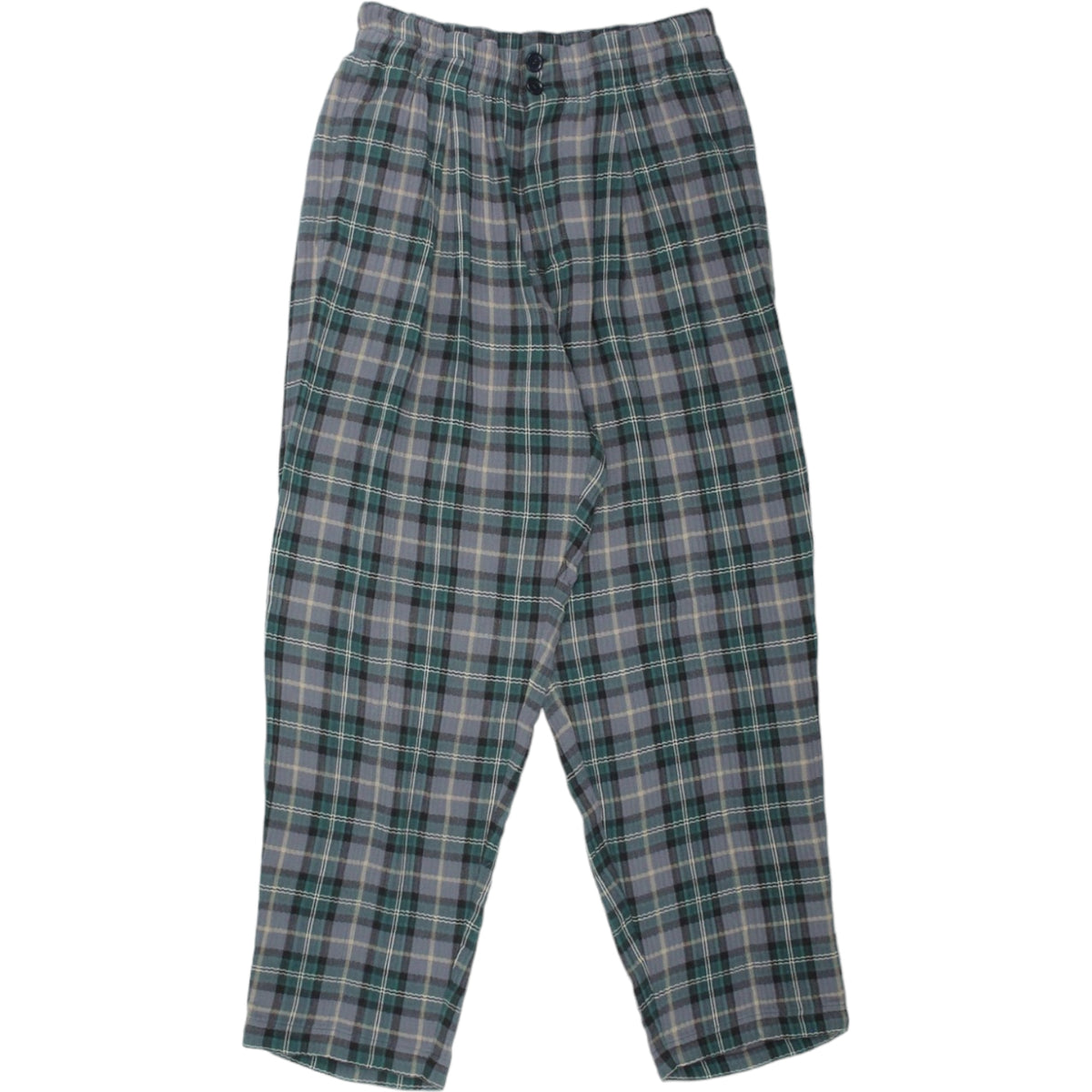 YMC Green/Multi Plaid Sylvian Trousers