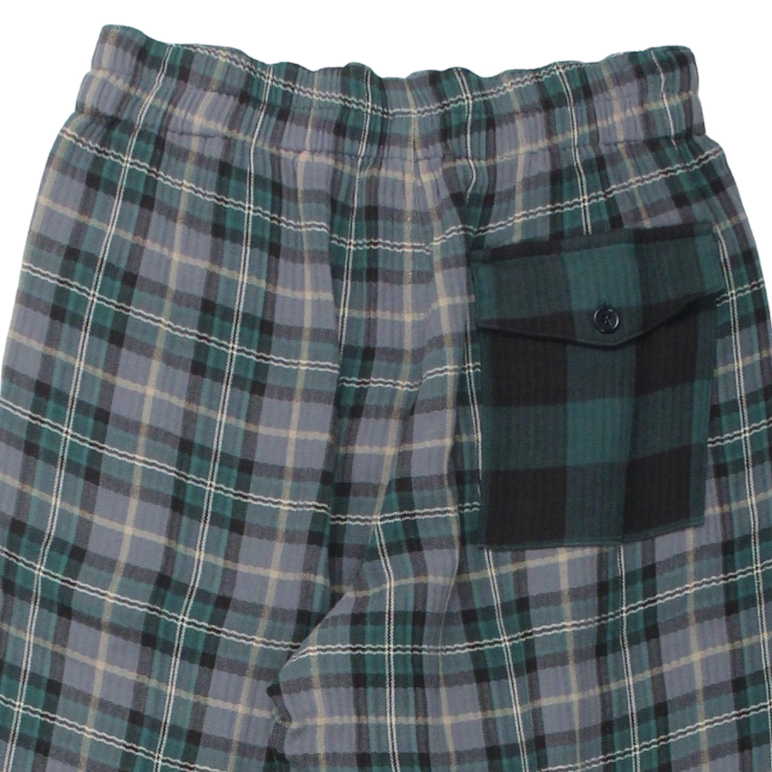 YMC Green/Multi Plaid Sylvian Trousers