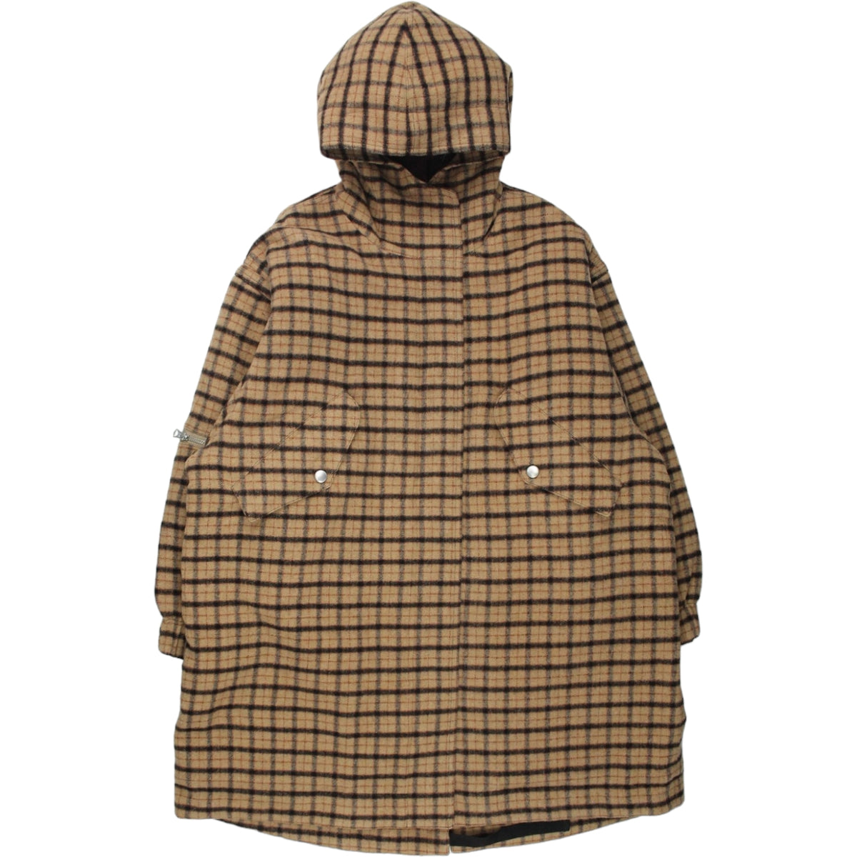 YMC Brown Check Quilt Lined Parka