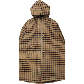 YMC Brown Check Quilt Lined Parka