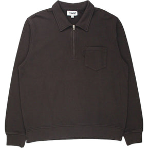 YMC Brown 1/4 Zip Sugden Sweatshirt