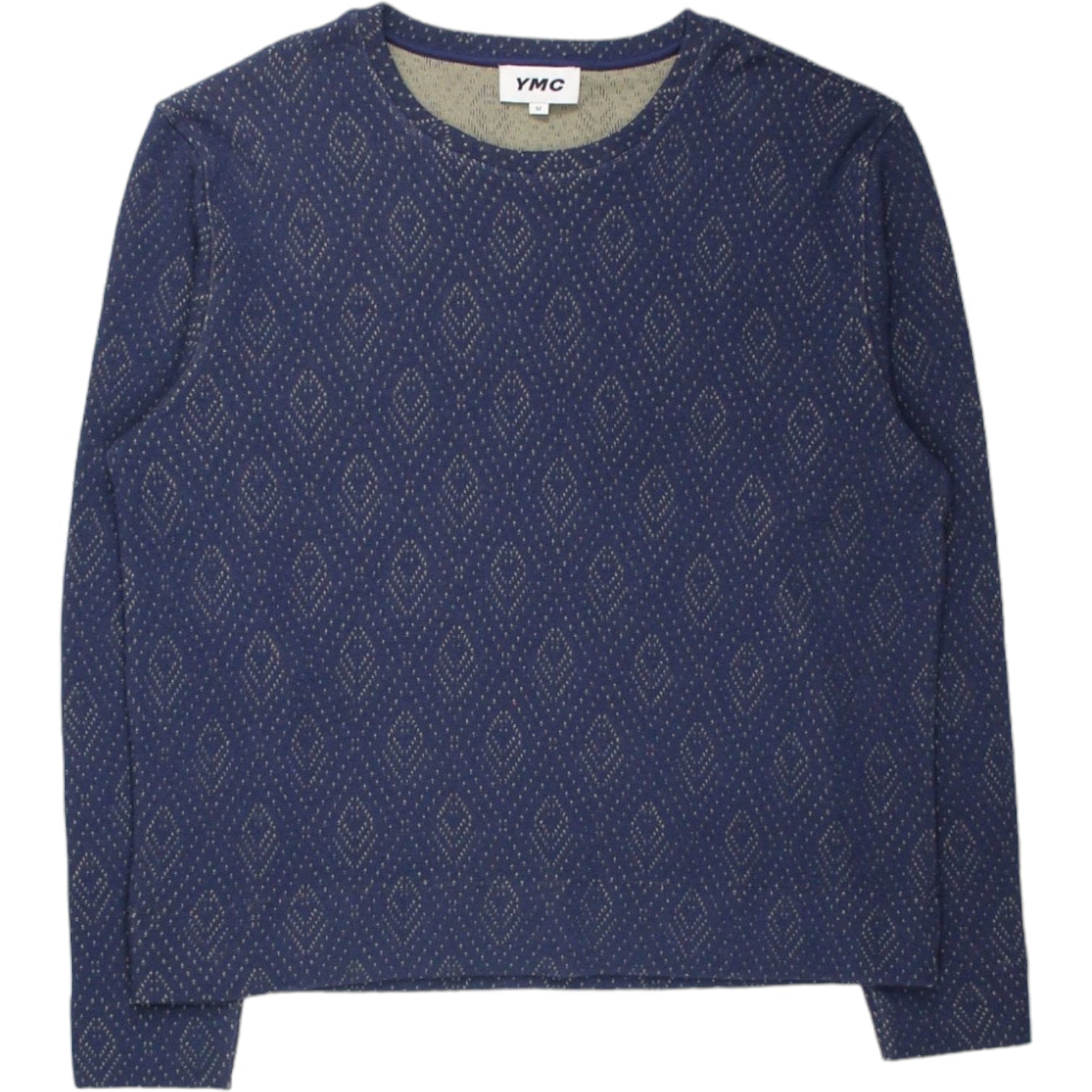 YMC Stone/Navy Pointelle Sweater