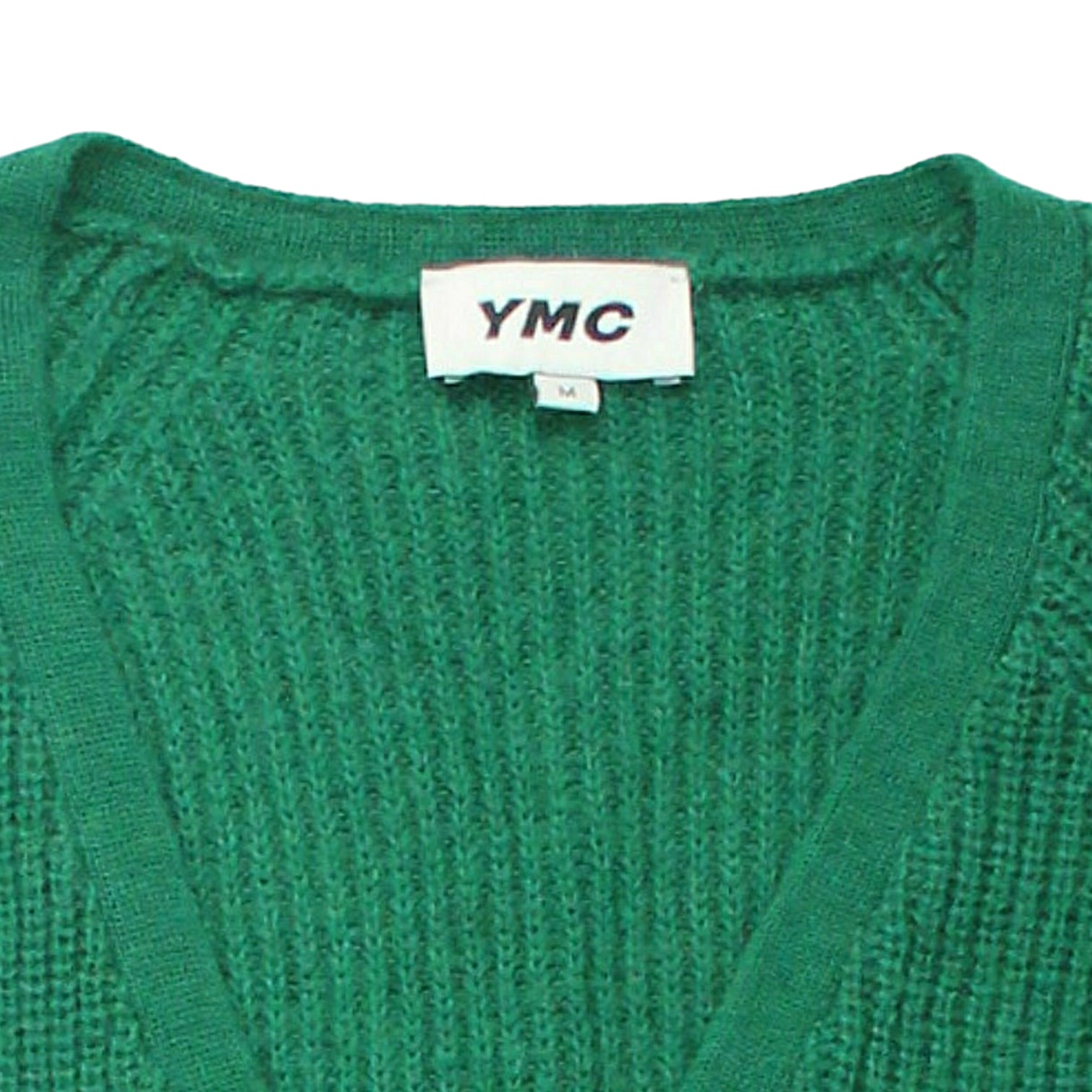 YMC Green Rib Long-Line Cardigan