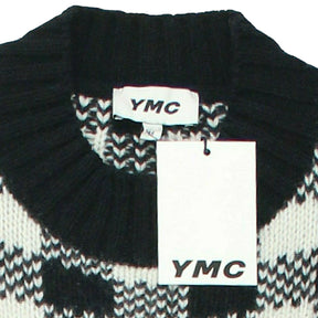 YMC Black/Stone Check Bluto Knit Sweater