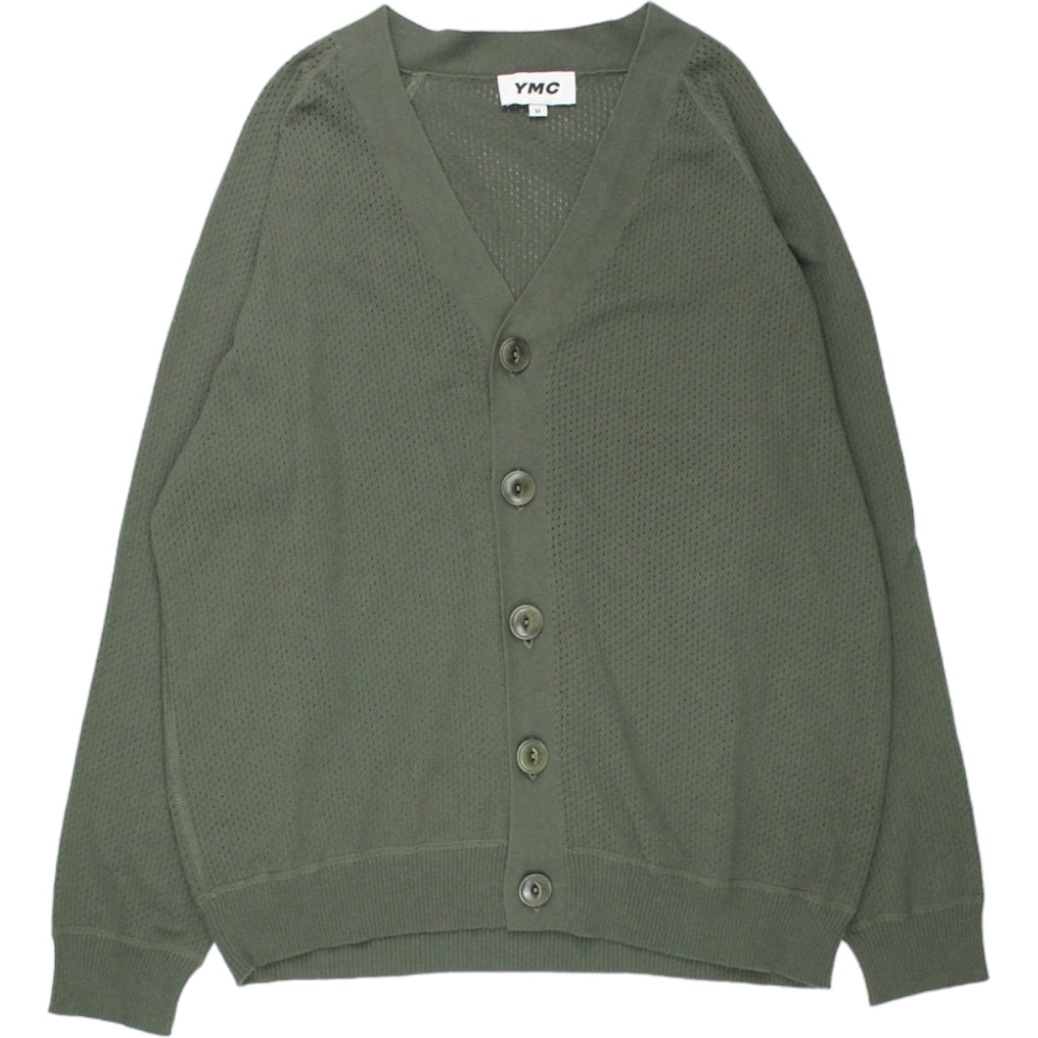 YMC Green Pointelle Cardigan