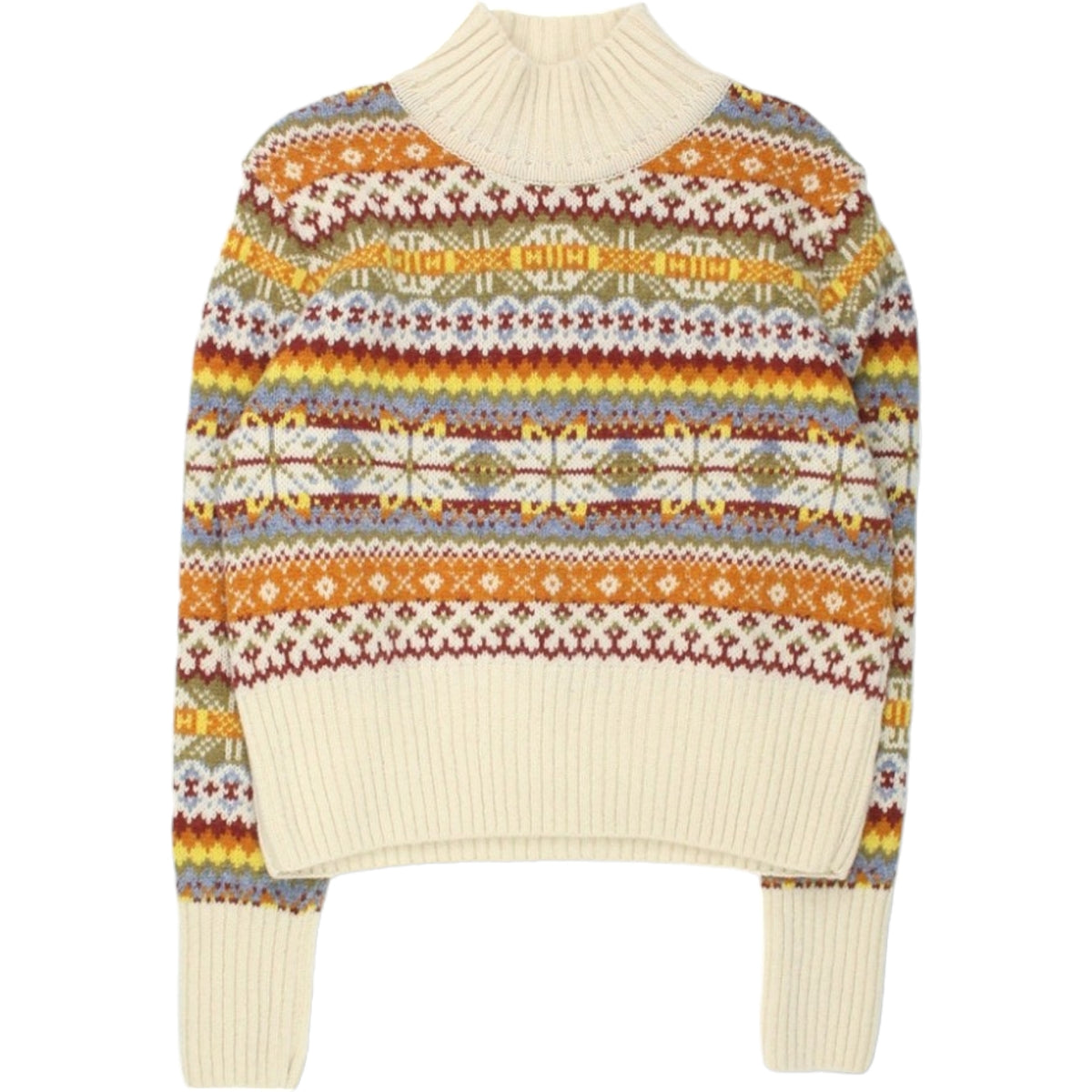 YMC Cream/Multi Fair Isle Knit Jumper