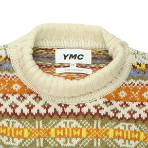 YMC Cream/Multi Fair Isle Knit Jumper