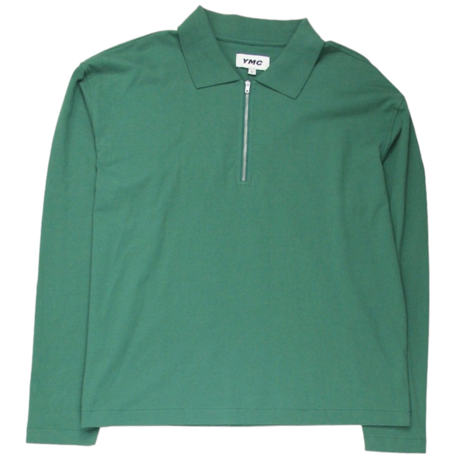 YMC Green 1/4 Zip Jersey Top