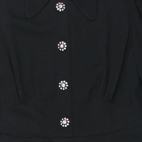 LK Bennett Black Esme Puff Sleeve Midi Dress