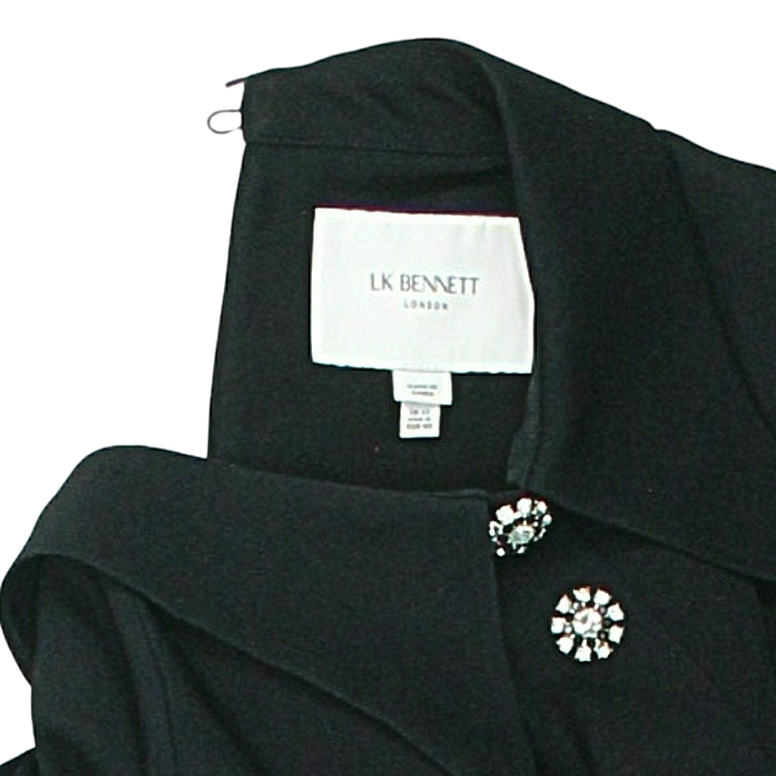 LK Bennett Black Esme Puff Sleeve Midi Dress