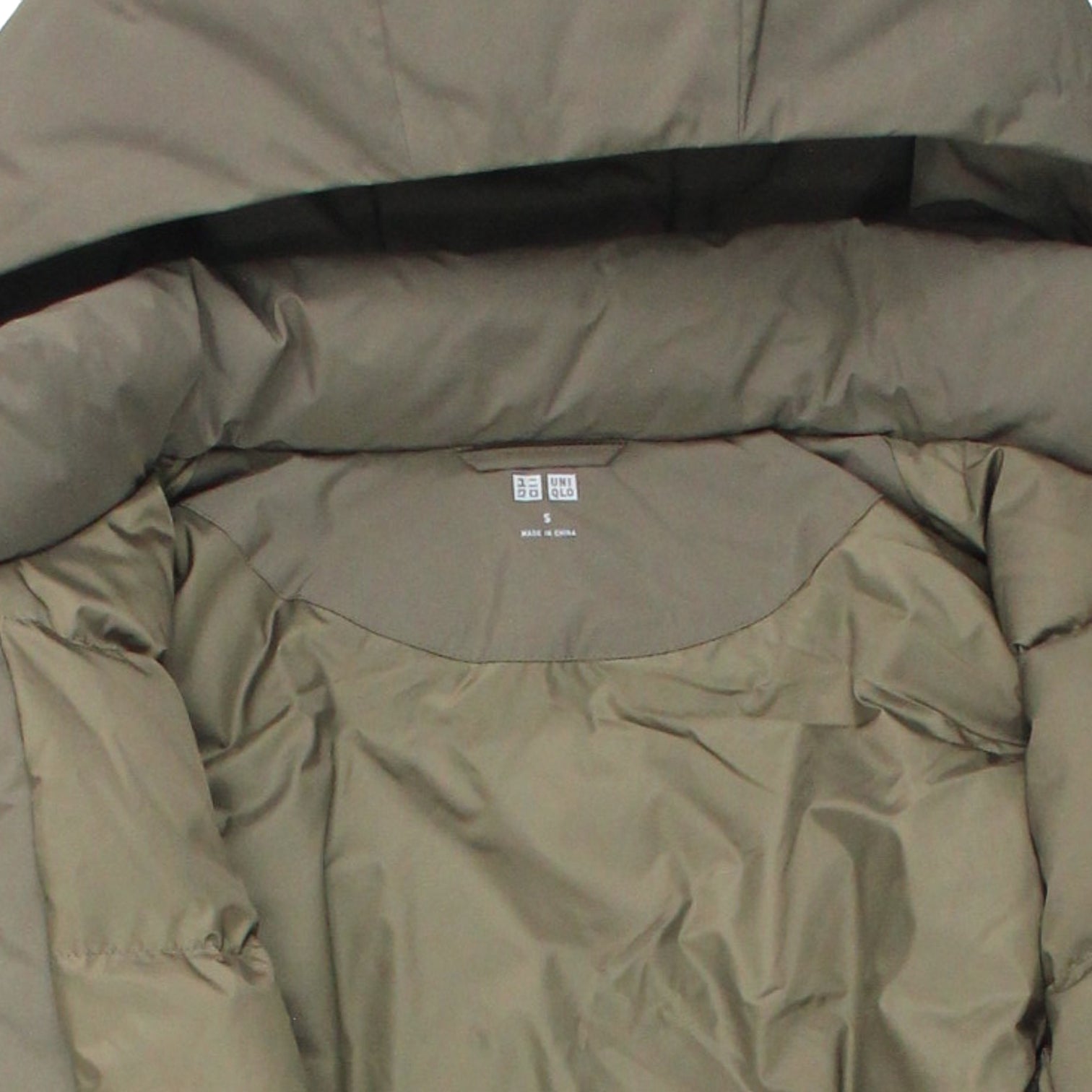 Uniqlo Olive Hybrid Down Coat