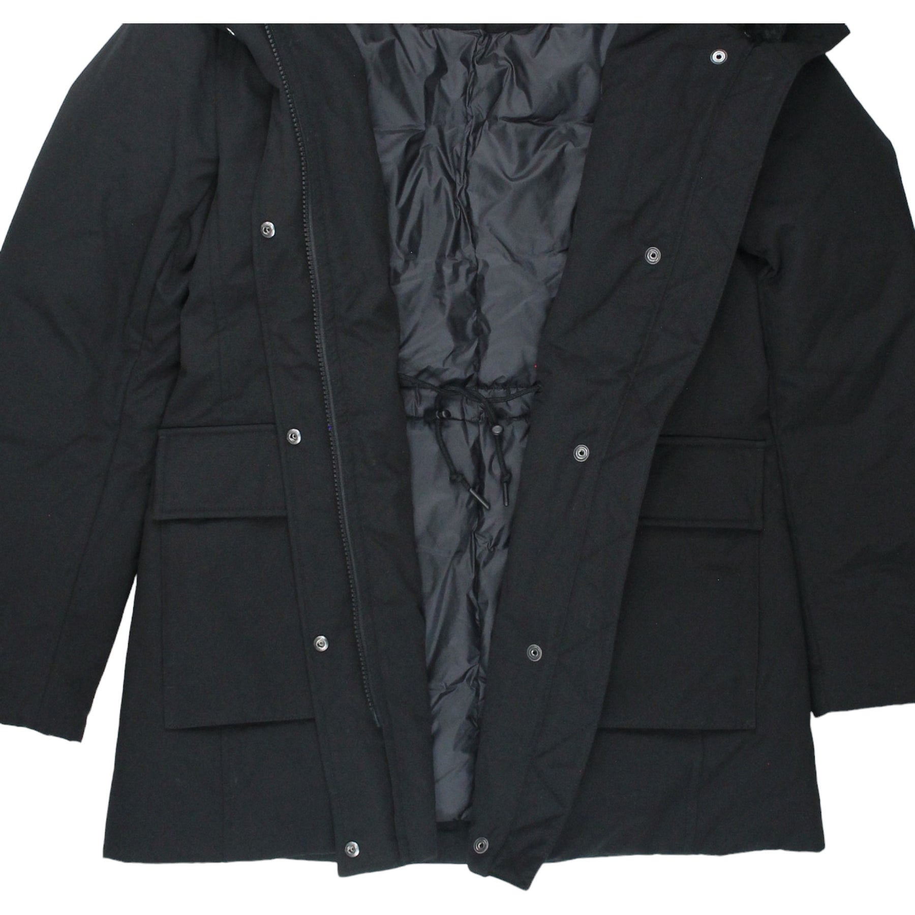 Uniqlo Black Padded Fur Trim Hood Jacket