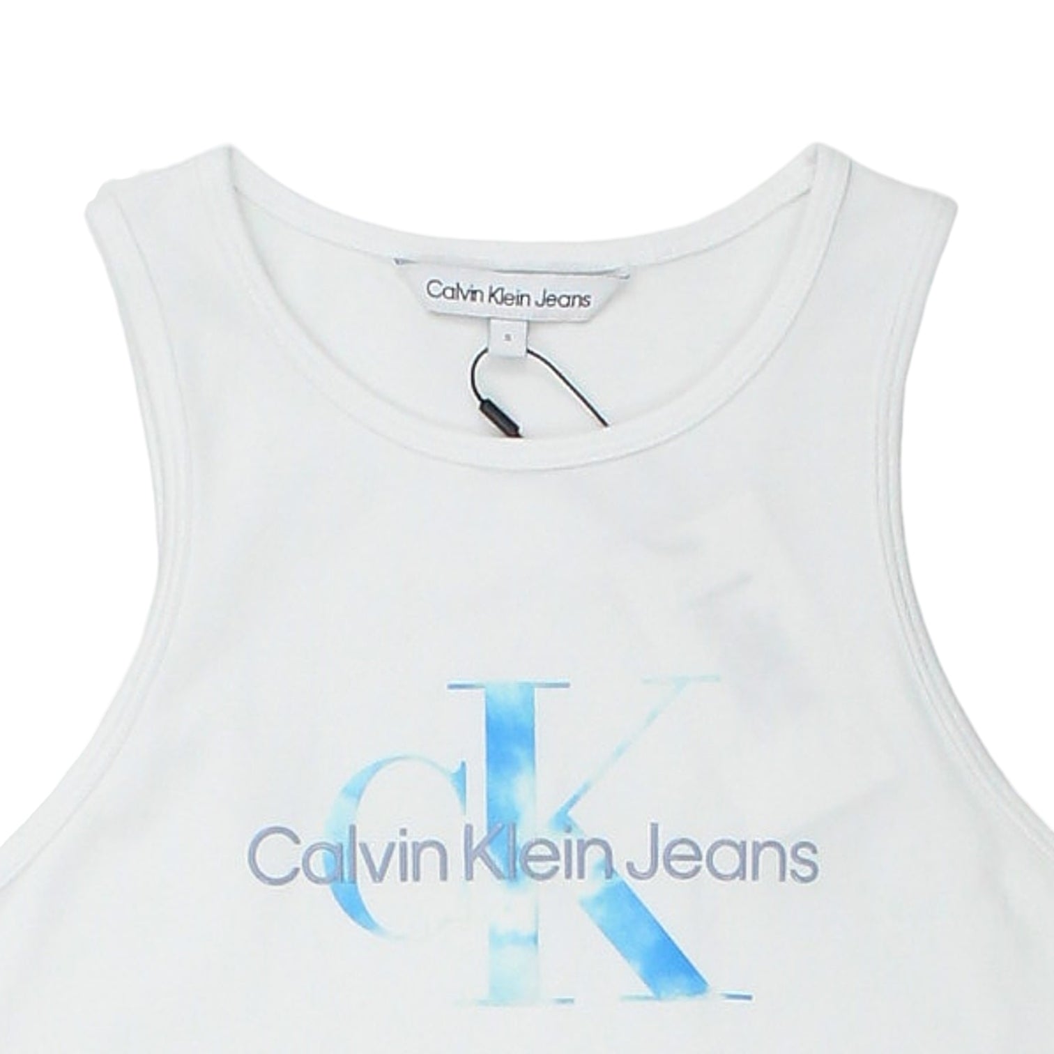 Calvin Klein Jeans White/Aqua Tank Tee