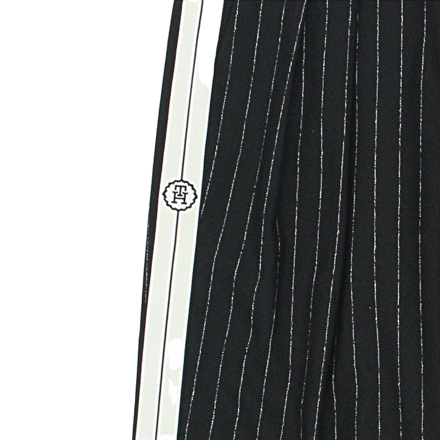Tommy Hilfiger Black Relaxed Straight Pinstripe Trousers