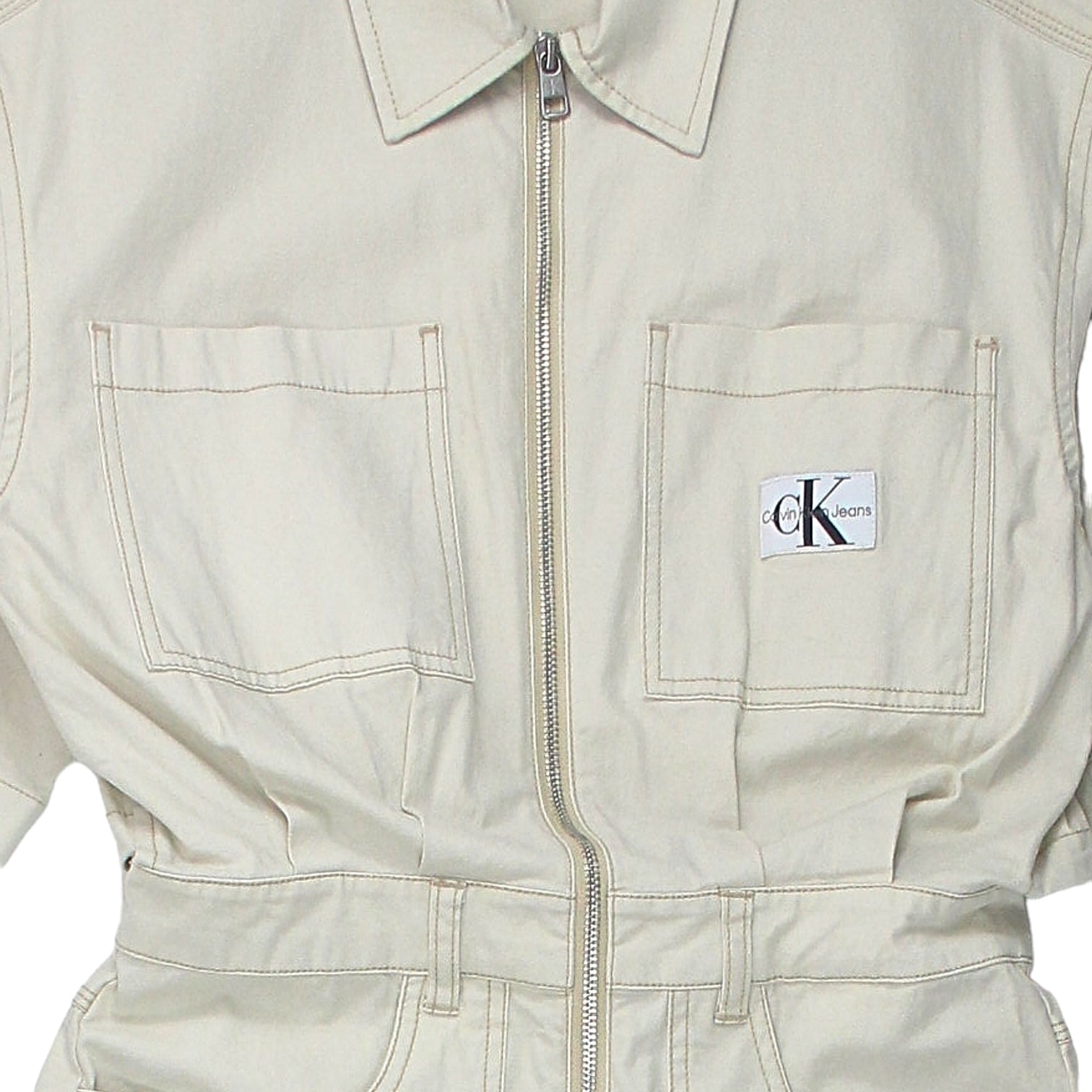 Calvin Klein Ecru Zipped Boilersuit