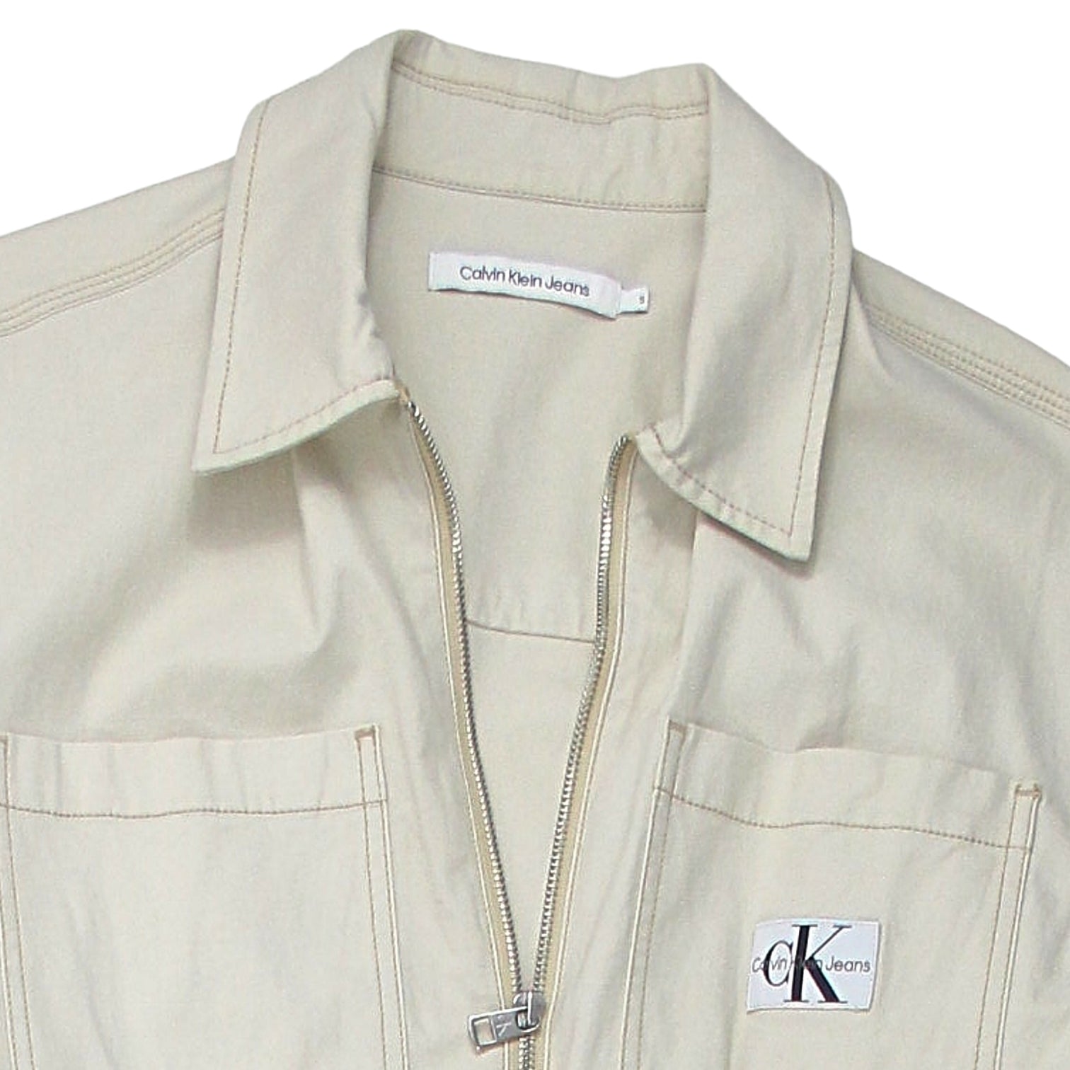 Calvin Klein Ecru Zipped Boilersuit