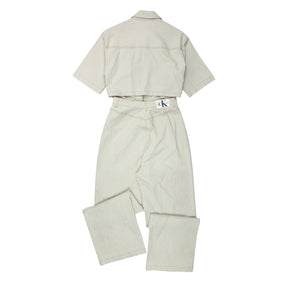 Calvin Klein Ecru Zipped Boilersuit