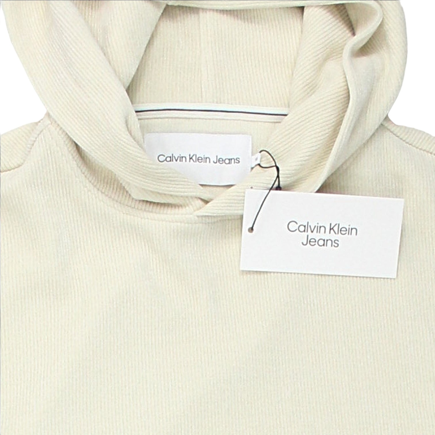 Calvin Klein Jeans Ecru Velvet Cord Hoody