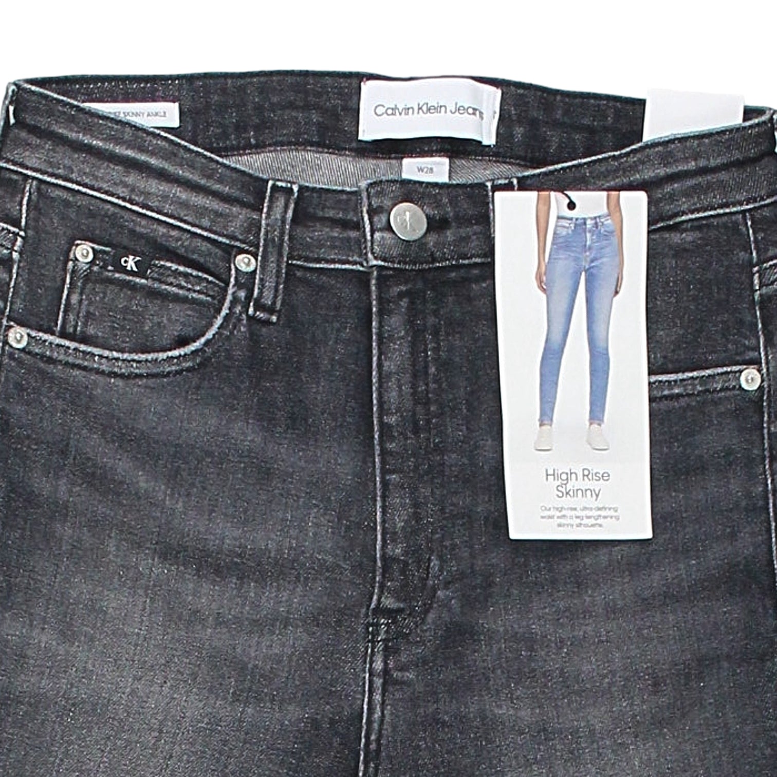 Calvin Klein Washed Black High Rise Skinny Jeans