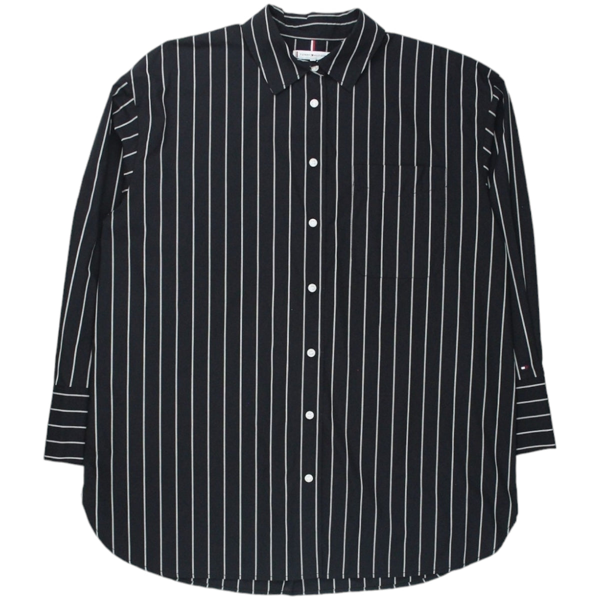 Tommy Hilfiger Black Baseball Stripe Loose Fit Shirt