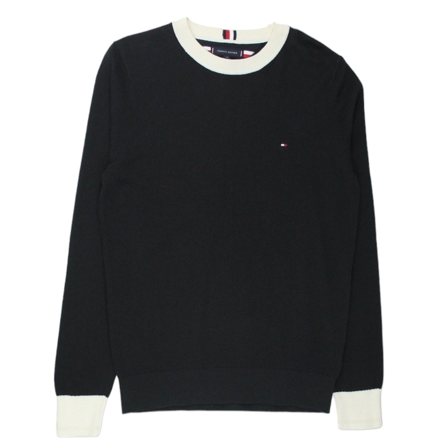 Tommy Hilfiger Black/Cream Chain Ridge Knit Top