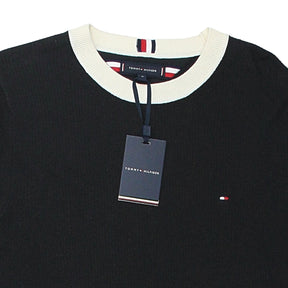 Tommy Hilfiger Black/Cream Chain Ridge Knit Top