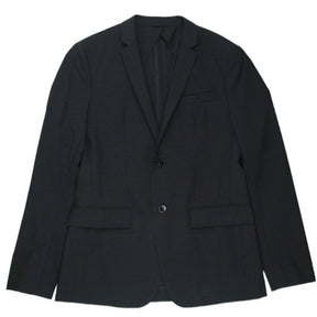 Calvin Klein Gunmetal Washable 2 Tone Wool Blazer