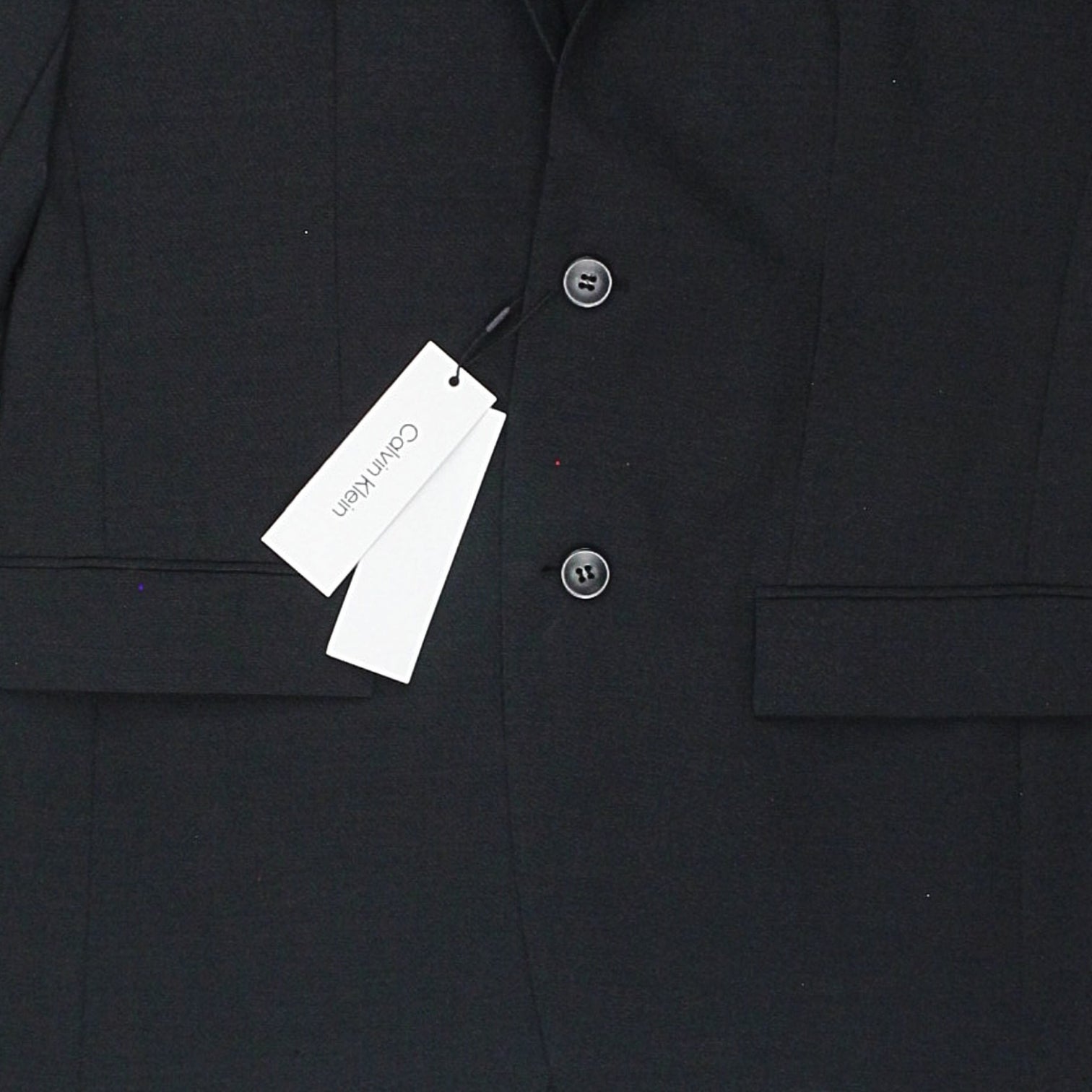 Calvin Klein Gunmetal Washable 2 Tone Wool Blazer