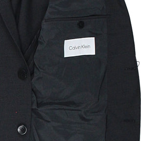 Calvin Klein Gunmetal Washable 2 Tone Wool Blazer