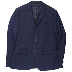 Calvin Klein Navy Broken Twill Wool Blazer
