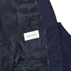 Calvin Klein Navy Broken Twill Wool Blazer