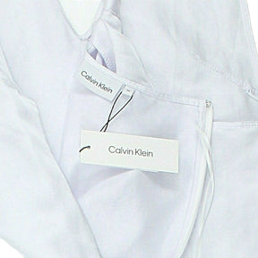 Calvin Klein White Viscose/Linen Halter Neck Midi Dress