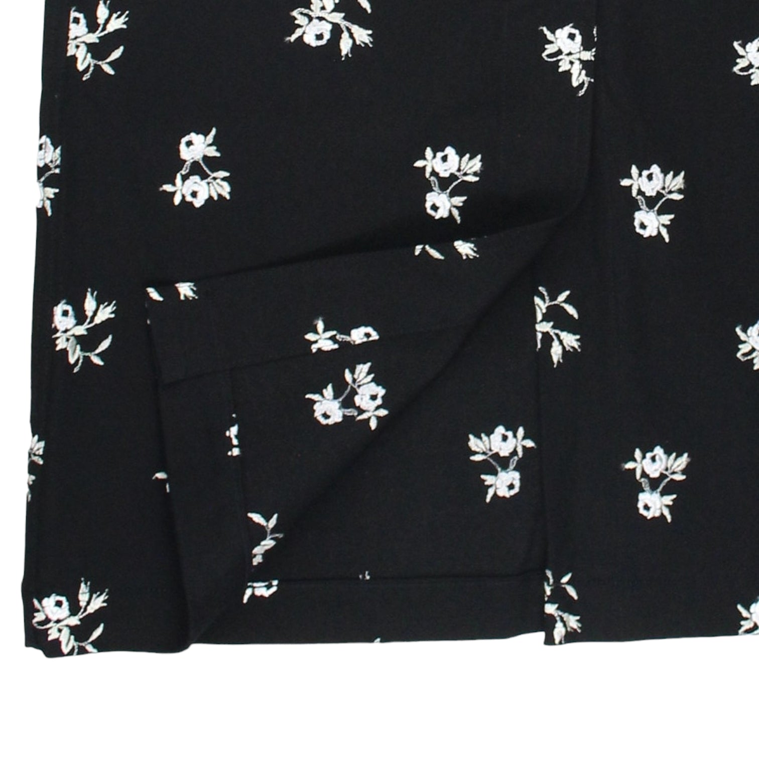 Erdem Black/White Floral Denim Maxi Skirt