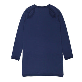 YMC Blue Cut Out Waffle Sweatshirt Dress