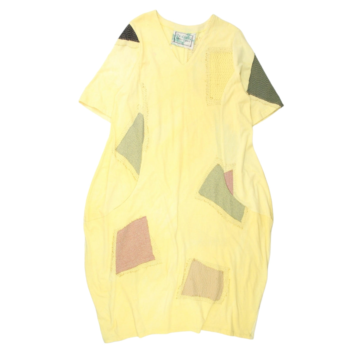 By Walid Yellow Vintage T-Shirt Dress