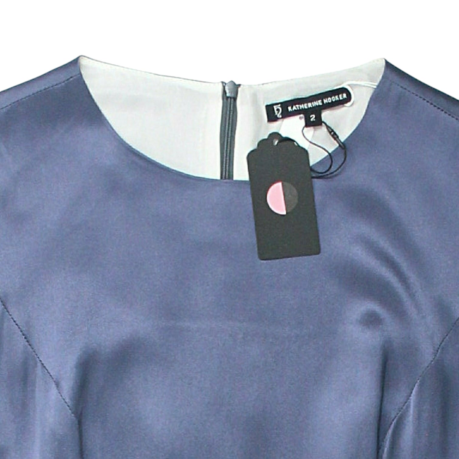 Katherine Hooker Blue Silk Midi Dress
