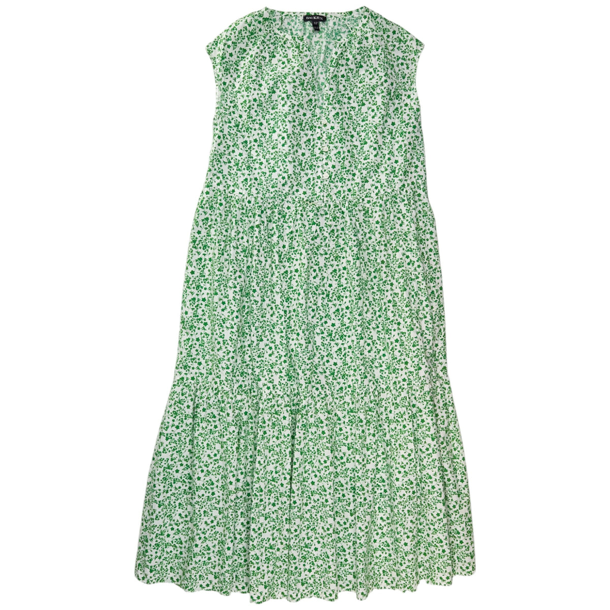 Baukjen White/Green Print Maxi Dress