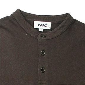 YMC Brown Jersey Collarless Shirt