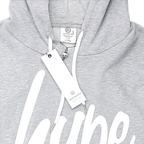 Hype Grey/White Script Pullover Hoodie