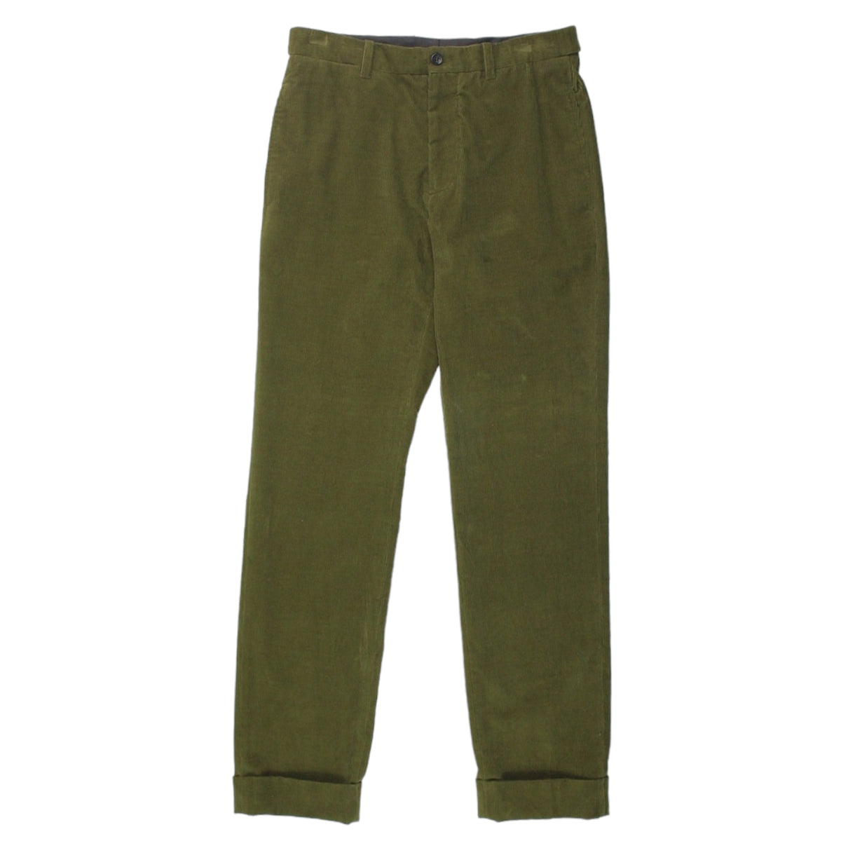 Connolly Green Cord High Waist Turn-Up Trouser