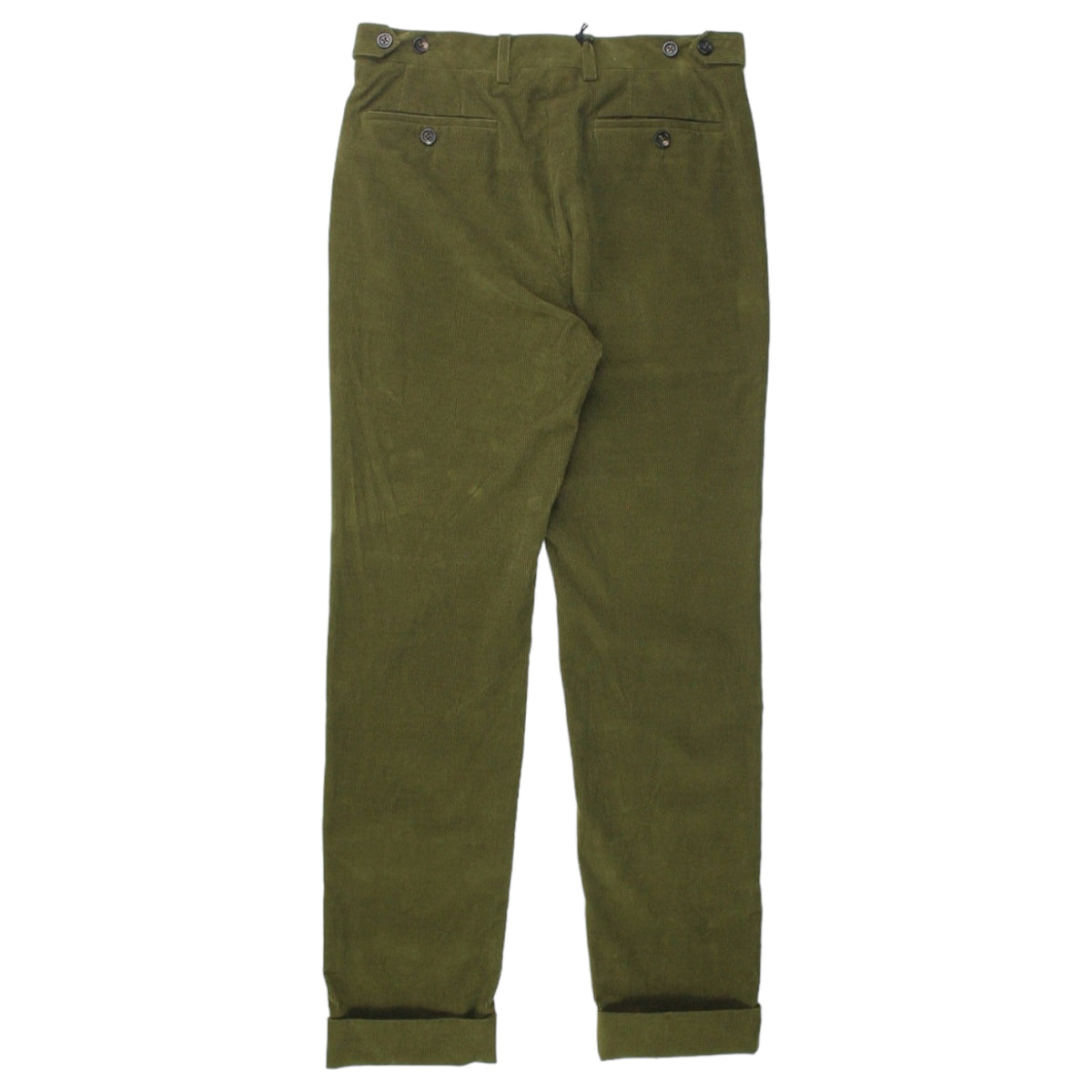 Connolly Green Cord High Waist Turn-Up Trouser