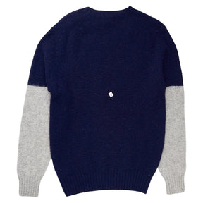 YMC Navy/Grey Crew Neck Jumper