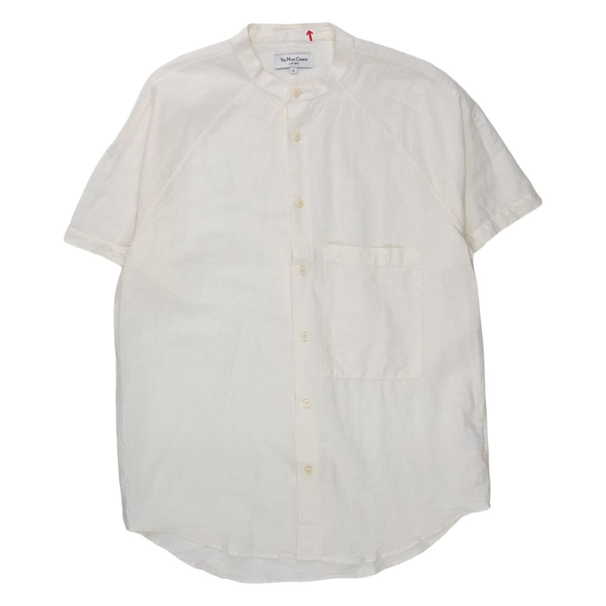 YMC Cream Collarless SS Shirt