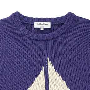 YMC Navy/Ecru Ship Logo Jumper