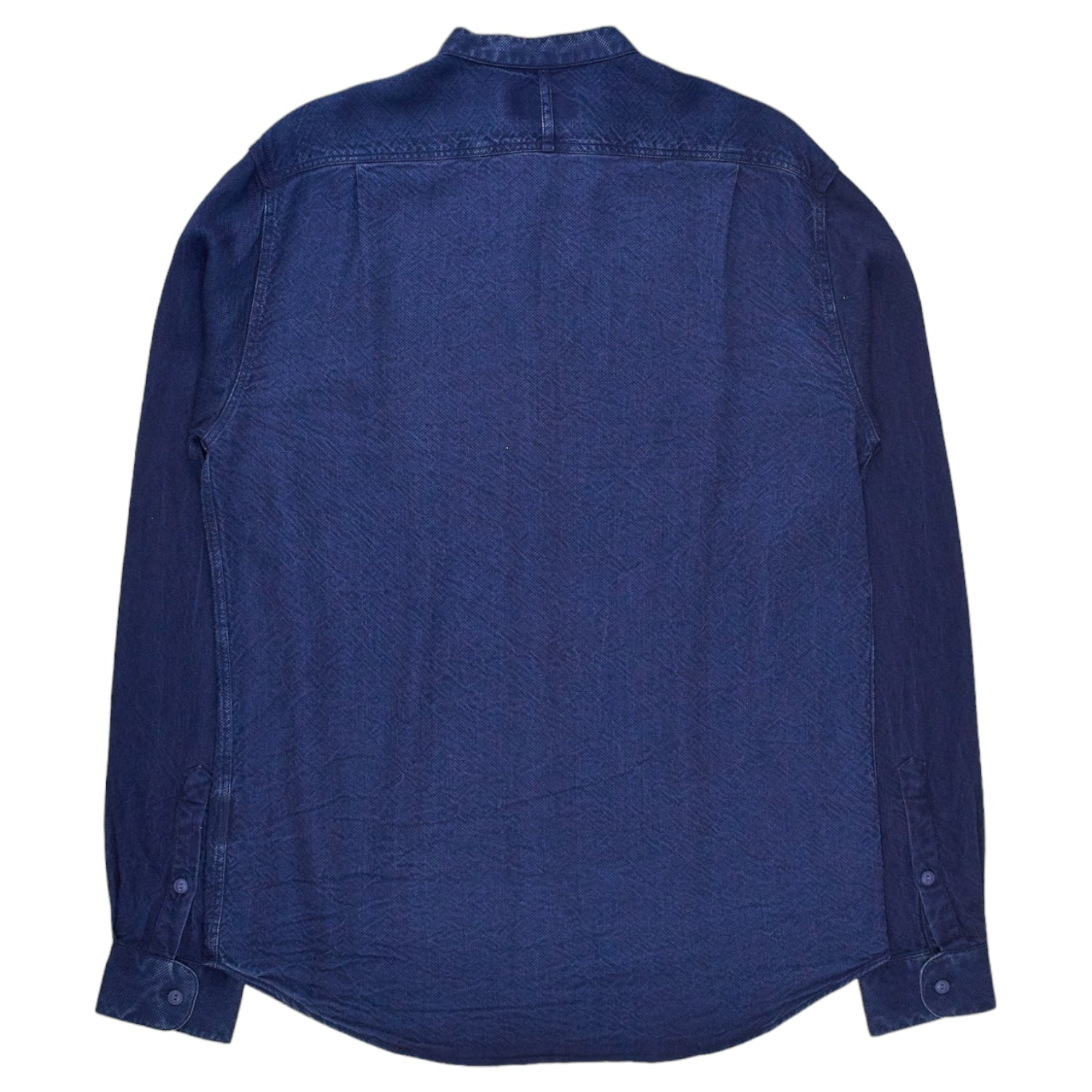 YMC Indigo Collarless Shirt