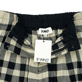 YMC Black/Ecru Check Slyvian Trousers