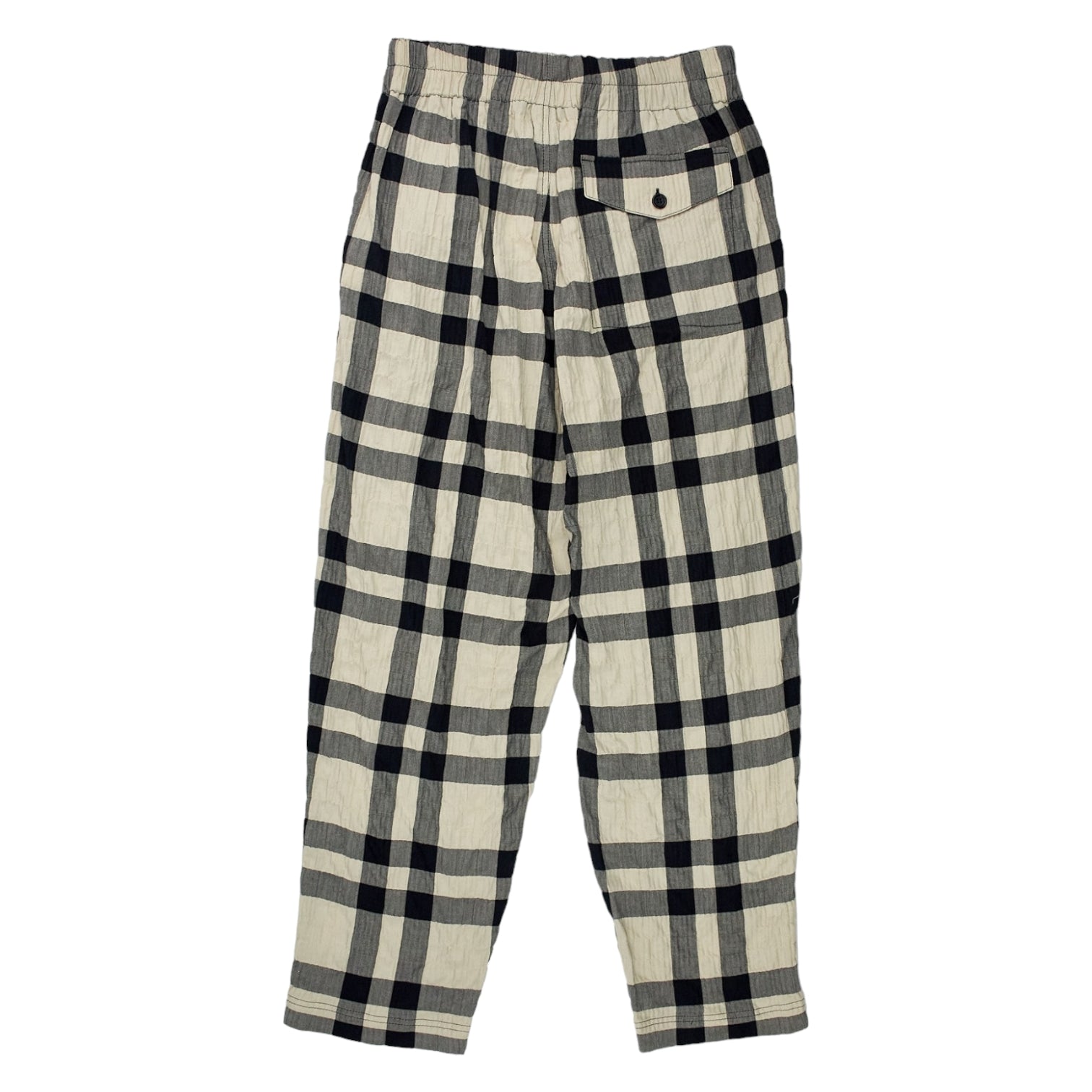 YMC Black/Ecru Check Slyvian Trousers