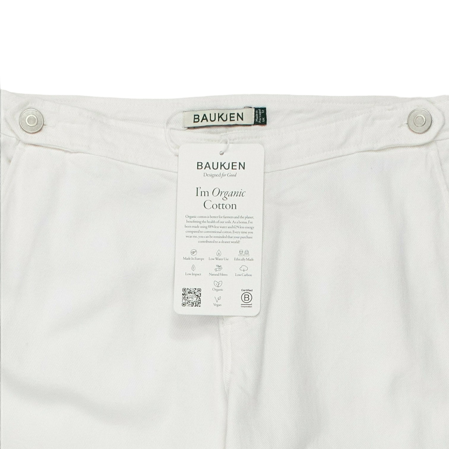 Baukjen White Margot Organic Wide Leg Jean